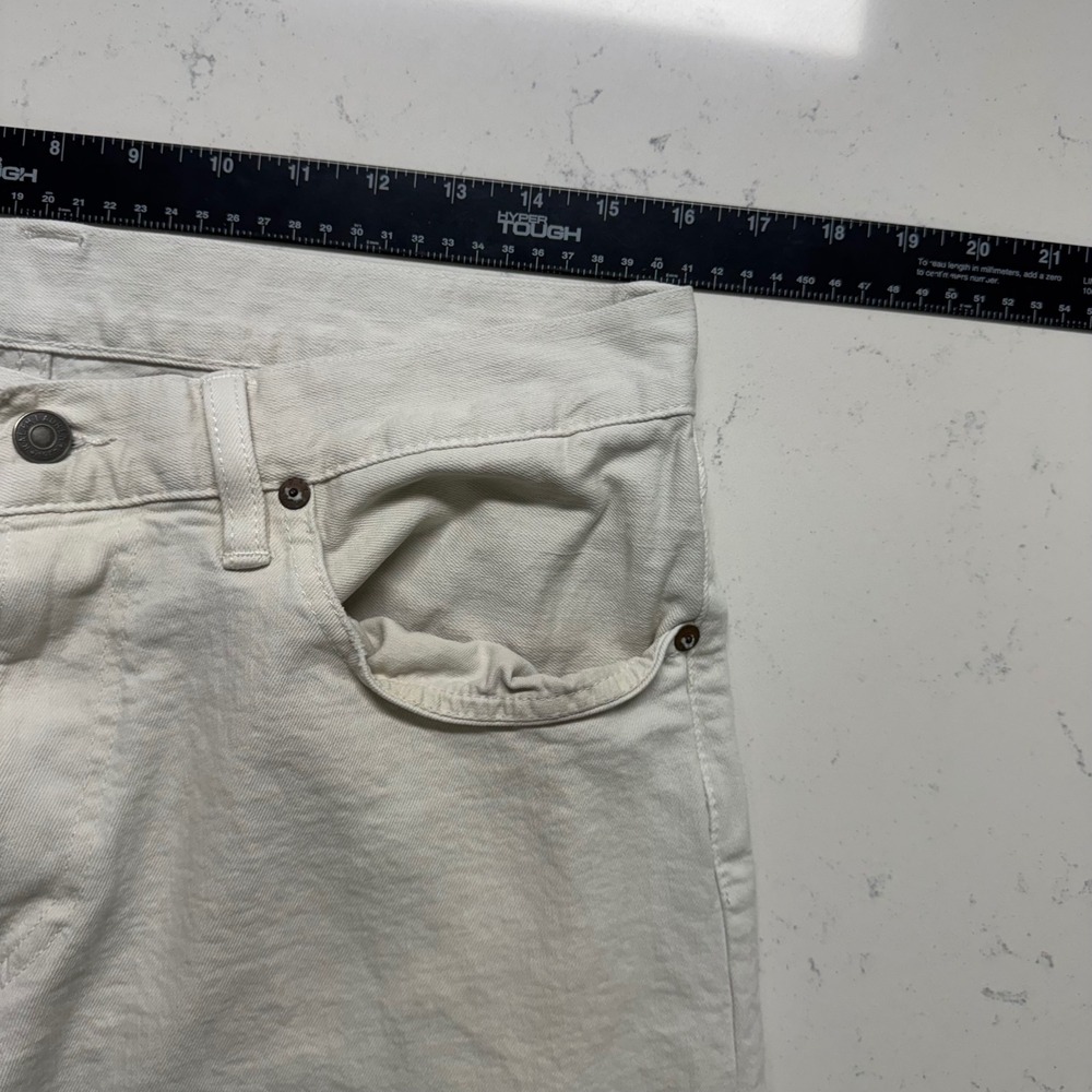 Polo Ralph Lauren Hampton Straight Jeans Mens 32x30 White Denim Stretch - Picture 6 of 8
